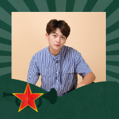 八一建军节简约头像框背景