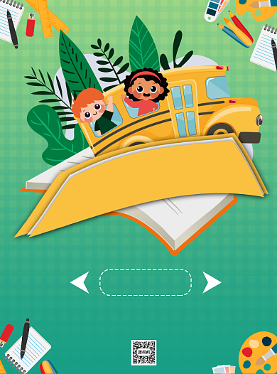 卡通风开学文具促销宣传单背景