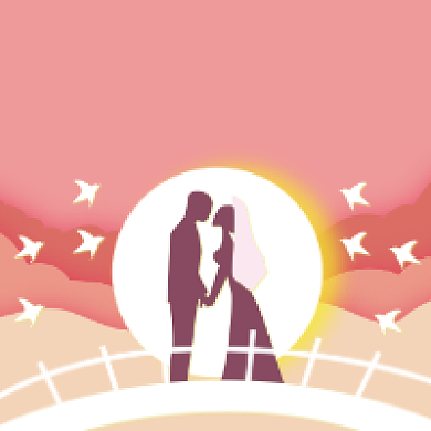 浪漫七夕情人节简约插画公众号次图背景