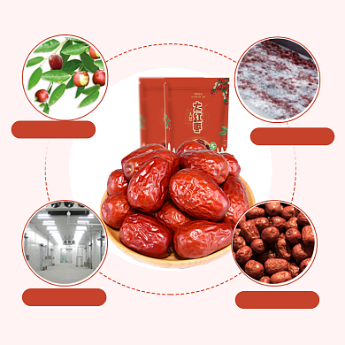 红枣灰枣产品介绍干果年货节淘宝主图直通车背景