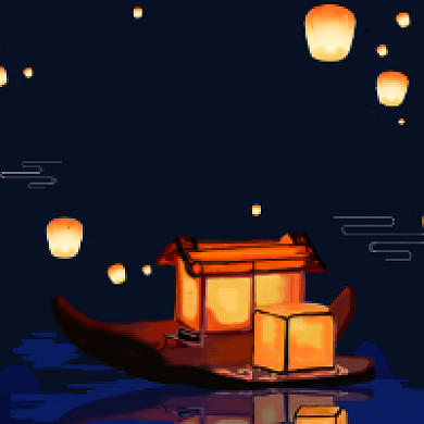 中元祈福古风插画公众号次图背景