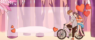 浪漫七夕节卡通手绘公众号首图背景