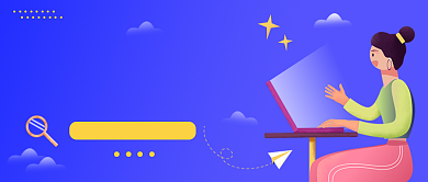 职场攻略蓝色简约公众号首图背景