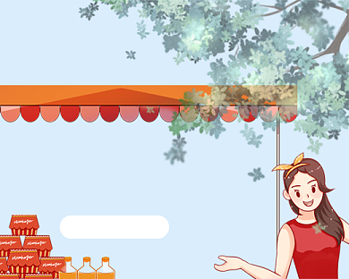 快速早餐橙色温暖小程序封面背景