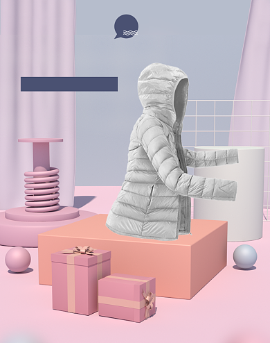 简约粉色立体秋装新品海报背景