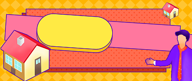 购房政策解读扁平新媒体首图背景