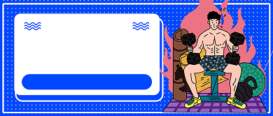 蓝色撸铁男孩新媒体首图背景