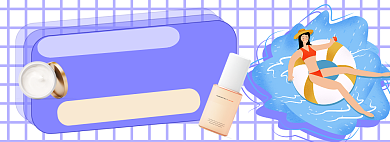 夏日防晒护肤电商淘宝banner图背景