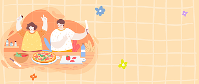 插画每天学做一道菜餐饮美食公众号首图背景