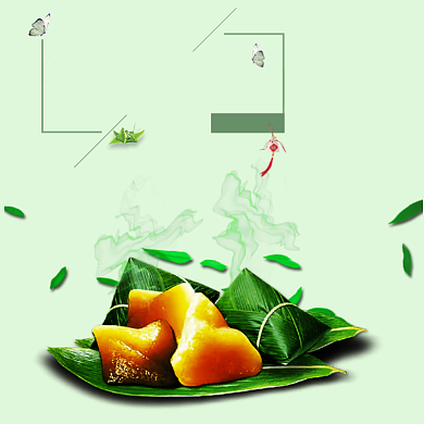 中国风清新绿色端午节粽子食品主图背景