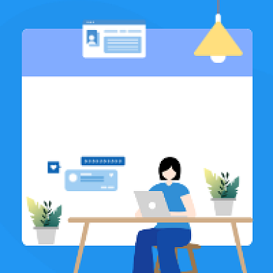 行业观察蓝色插画公众号次图背景