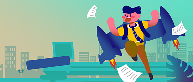 年底业绩冲刺卡通公众号首图背景