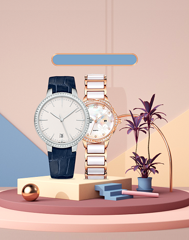 双十二珠宝配饰精致电子产品C4D海报背景