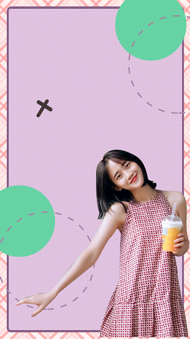 奶茶探店文艺小清新竖版视频封面背景