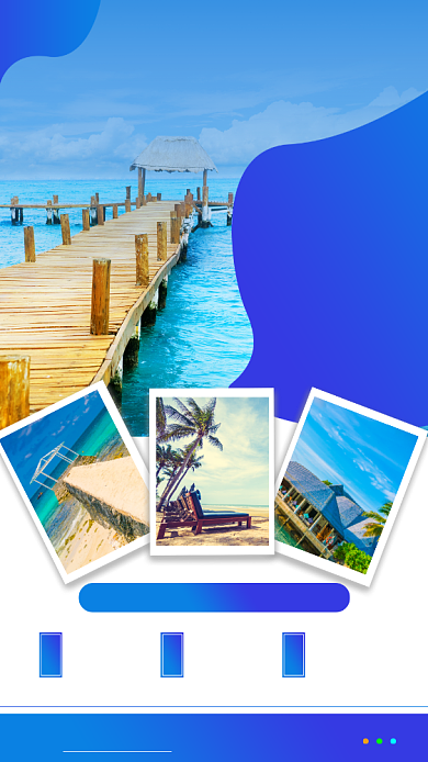 简约蓝色宣传毕业旅行手机海报背景