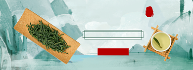 茶叶春上新淘宝电商banner图背景
