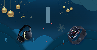 蓝色双旦圣诞元旦节快乐活动海报背景