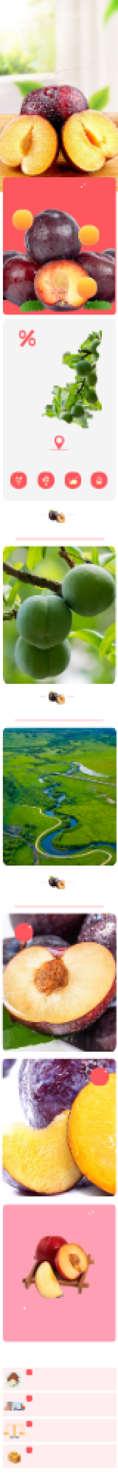 清新水果李子香甜食品详情页背景