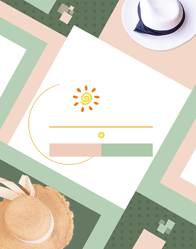 夏季配件配饰防晒帽电商海报背景
