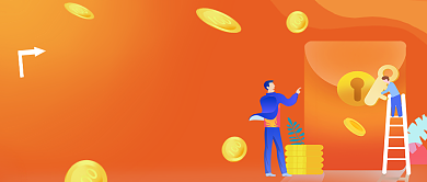 橙色全民理财金融广告公众号首图背景