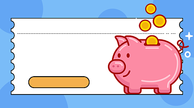 卡通金融理财新用户注册手机海报背景