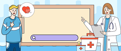 手绘AED急救指南新媒体首图背景