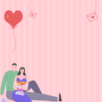 脱单攻略粉色清新插画公众号次图背景