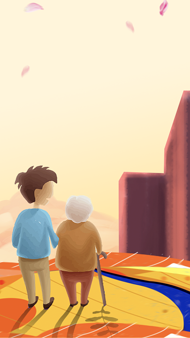 志愿者招募手绘质感手机海报背景