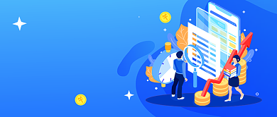 蓝色卡通金融基金公众号首图背景