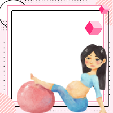 孕期瑜伽粉色插画公众号次图背景