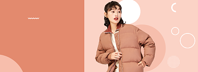 淘宝秋冬女装羽绒服上新banner背景