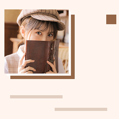 文艺复古一草一千秋方形配图背景