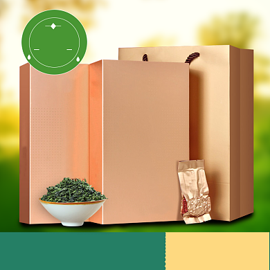 绿色春茶上新电商主图背景