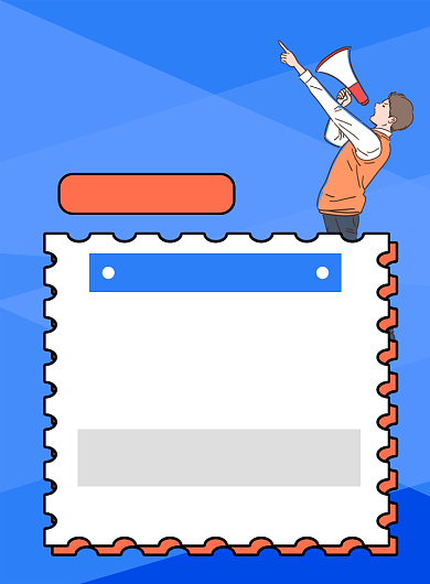 电梯维修公告蓝色卡通社区通知印刷海报背景