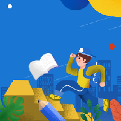 夏令营招生卡通插画公众号次图背景