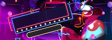 创意霓虹灯99划算节电商酷炫海报背景