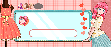 女装直播卡通手绘公众号首图背景