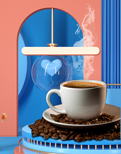 黑五嗨购节简约蓝色促销饮品海报背景