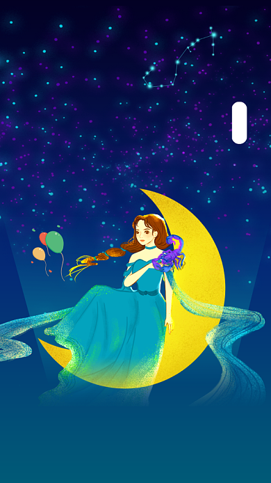 天蝎座生日快乐星空插画文章配图背景