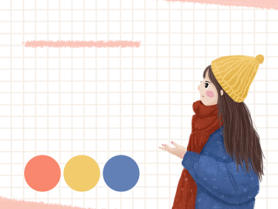 小确幸戴帽子的女孩横版配图背景