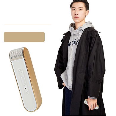 无线蓝牙麦克风模特展示简约促销主图背景