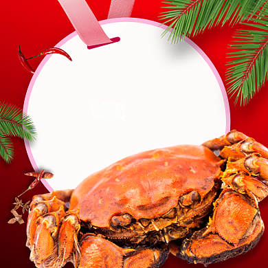 美味大闸蟹促销时尚简约电商主图背景