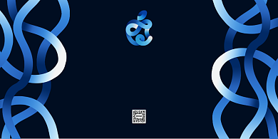 苹果发布会蓝色渐变印刷展板背景