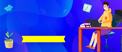 蓝色卡通编程培训教学公众号首图背景