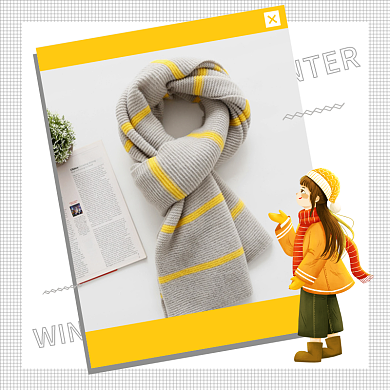 冬季上新围巾特惠手绘促销主图背景