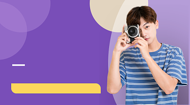 蓝色简约摄影入门课教学课程封面背景