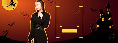 万圣节女装服饰电商banner背景