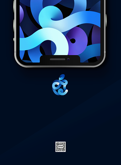 苹果手机新品发布会蓝色简约印刷海报背景