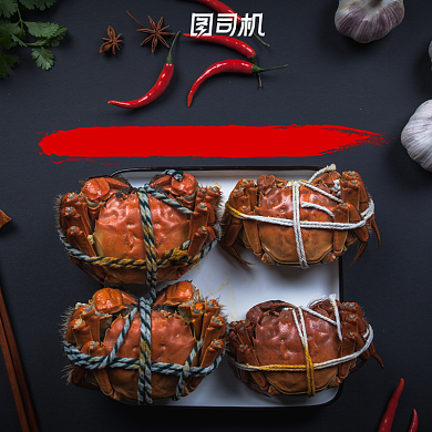 美食熟食零食小龙虾螃蟹大闸蟹主图背景
