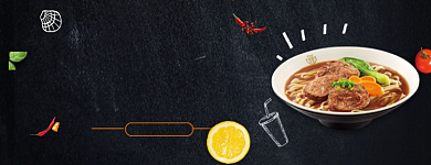 移动端外卖平台砂锅米线美团店招背景